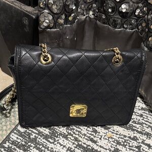 Elegant Black Moschino Quilted Shoulder Bag